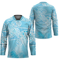 Aotearoa Maori Koru Curves Hockey Jersey Silver Ferns - Turquoise LT7 - Polynesian Pride