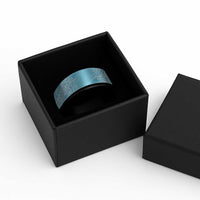 Aotearoa Maori Koru Curves Spinner Ring Silver Ferns - Turquoise LT7 - Polynesian Pride