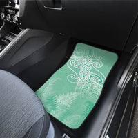 Aotearoa Maori Koru Curves Car Mats Silver Ferns - Mint LT7 - Polynesian Pride