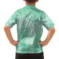 Aotearoa Maori Koru Curves Hawaiian Shirt Silver Ferns - Mint LT7 - Polynesian Pride