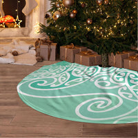 Aotearoa Maori Koru Curves Tree Skirt Silver Ferns - Mint