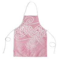 Aotearoa Maori Koru Curves Apron Silver Ferns - Rose Pink LT7 Pink - Polynesian Pride