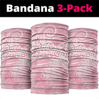 Aotearoa Maori Koru Curves Neck Gaiter Silver Ferns - Rose Pink LT7 package One Size: 25*50cm Pink - Polynesian Pride