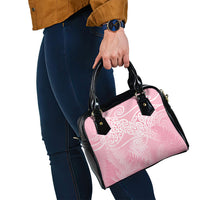 Aotearoa Maori Koru Curves Shoulder Handbag Silver Ferns - Rose Pink LT7 - Polynesian Pride