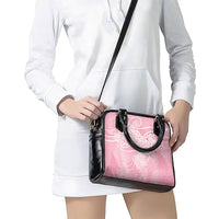 Aotearoa Maori Koru Curves Shoulder Handbag Silver Ferns - Rose Pink LT7 - Polynesian Pride
