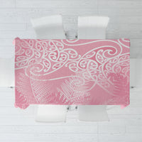 Aotearoa Maori Koru Curves Tablecloth Silver Ferns - Rose Pink LT7 Pink - Polynesian Pride