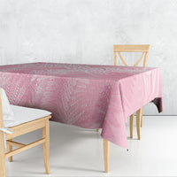 Aotearoa Maori Koru Curves Tablecloth Silver Ferns - Rose Pink LT7 - Polynesian Pride