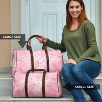 Aotearoa Maori Koru Curves Travel Bag Silver Ferns - Rose Pink LT7 - Polynesian Pride