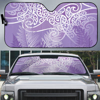 Aotearoa Maori Koru Curves Auto Sun Shade Silver Ferns - Amethyst LT7 Purple - Polynesian Pride