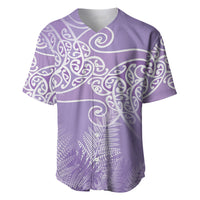 Aotearoa Maori Koru Curves Baseball Jersey Silver Ferns - Amethyst LT7 Purple - Polynesian Pride