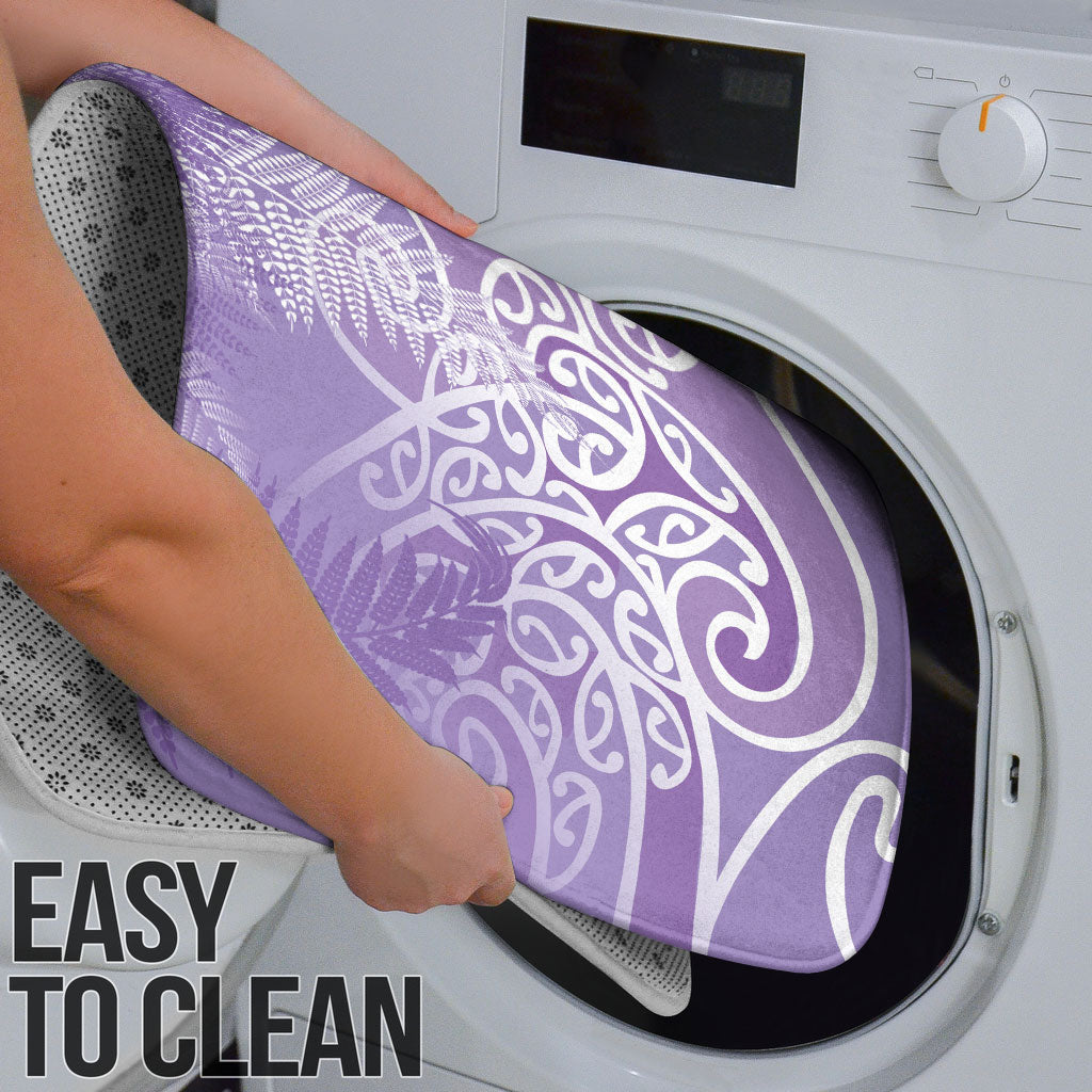 Aotearoa Maori Koru Curves Bathroom Set Silver Ferns - Amethyst LT7 - Polynesian Pride