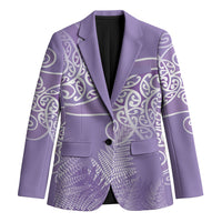 Aotearoa Maori Koru Curves Blazer Silver Ferns - Amethyst LT7 Unisex Purple - Polynesian Pride