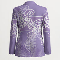 Aotearoa Maori Koru Curves Blazer Silver Ferns - Amethyst LT7 - Polynesian Pride