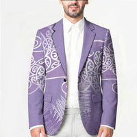 Aotearoa Maori Koru Curves Blazer Silver Ferns - Amethyst LT7 - Polynesian Pride