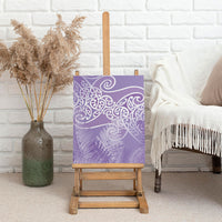 Aotearoa Maori Koru Curves Canvas Wall Art Silver Ferns - Amethyst LT7 - Polynesian Pride
