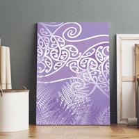 Aotearoa Maori Koru Curves Canvas Wall Art Silver Ferns - Amethyst LT7 - Polynesian Pride