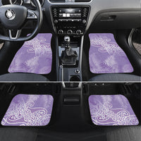 Aotearoa Maori Koru Curves Car Mats Silver Ferns - Amethyst LT7 Set 4pcs Purple - Polynesian Pride