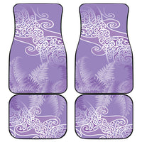 Aotearoa Maori Koru Curves Car Mats Silver Ferns - Amethyst LT7 - Polynesian Pride