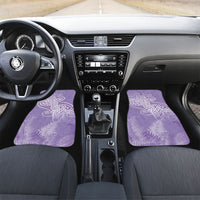 Aotearoa Maori Koru Curves Car Mats Silver Ferns - Amethyst LT7 Set 2pcs - Front Purple - Polynesian Pride