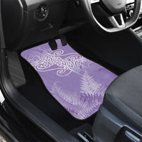 Aotearoa Maori Koru Curves Car Mats Silver Ferns - Amethyst LT7 - Polynesian Pride