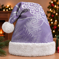 Aotearoa Maori Koru Curves Christmas Santa Hat Silver Ferns - Amethyst