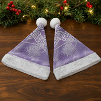 Aotearoa Maori Koru Curves Christmas Santa Hat Silver Ferns - Amethyst