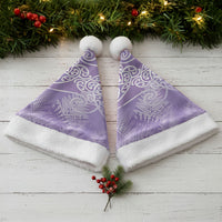 Aotearoa Maori Koru Curves Christmas Santa Hat Silver Ferns - Amethyst