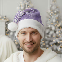 Aotearoa Maori Koru Curves Christmas Santa Hat Silver Ferns - Amethyst
