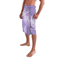 Aotearoa Maori Koru Curves Lavalava Silver Ferns - Amethyst LT7 - Polynesian Pride