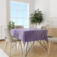 Aotearoa Maori Koru Curves Tablecloth Silver Ferns - Amethyst LT7 - Polynesian Pride