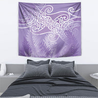 Aotearoa Maori Koru Curves Tapestry Silver Ferns - Amethyst LT7 - Polynesian Pride