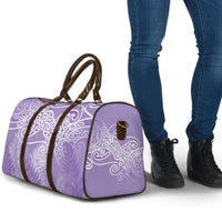 Aotearoa Maori Koru Curves Travel Bag Silver Ferns - Amethyst LT7 - Polynesian Pride