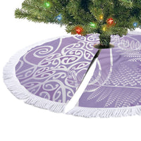 Aotearoa Maori Koru Curves Tree Skirt Silver Ferns - Amethyst