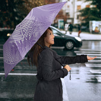 Aotearoa Maori Koru Curves Umbrella Silver Ferns - Amethyst LT7 - Polynesian Pride
