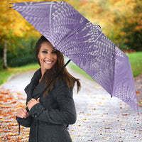 Aotearoa Maori Koru Curves Umbrella Silver Ferns - Amethyst LT7 - Polynesian Pride