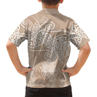 Aotearoa Maori Koru Curves Hawaiian Shirt Silver Ferns - Mocha LT7 - Polynesian Pride