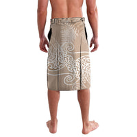 Aotearoa Maori Koru Curves Lavalava Silver Ferns - Mocha LT7 - Polynesian Pride
