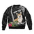 Personalised Polynesian Dog Bomber Jacket Corgi Mix Tropical Flowers LT7 - Polynesian Pride