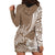 Personalised Polynesian Pacific Bulldog Hoodie Dress With Brown Hawaii Tribal Tattoo Patterns LT7 - Polynesian Pride