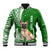 Personalised Polynesian Pacific Bulldog Baseball Jacket With Emerald Hawaii Tribal Tattoo Patterns LT7 Unisex Green - Polynesian Pride