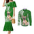 Personalised Polynesian Pacific Bulldog Couples Matching Mermaid Dress and Long Sleeve Button Shirts With Emerald Hawaii Tribal Tattoo Patterns LT7 Green - Polynesian Pride