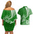 Personalised Polynesian Pacific Bulldog Couples Matching Off Shoulder Short Dress and Hawaiian Shirt With Emerald Hawaii Tribal Tattoo Patterns LT7 - Polynesian Pride