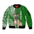 Personalised Polynesian Pacific Bulldog Sleeve Zip Bomber Jacket With Emerald Hawaii Tribal Tattoo Patterns LT7 Unisex Green - Polynesian Pride