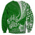 Personalised Polynesian Pacific Bulldog Sweatshirt With Emerald Hawaii Tribal Tattoo Patterns LT7 - Polynesian Pride