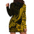 Personalised Polynesian Pacific Bulldog Hoodie Dress With Gold Hawaii Tribal Tattoo Patterns LT7 - Polynesian Pride