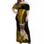 Personalised Polynesian Pacific Bulldog Off Shoulder Maxi Dress With Gold Hawaii Tribal Tattoo Patterns LT7 Women Gold - Polynesian Pride