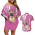 Personalised Polynesian Pacific Bulldog Couples Matching Off Shoulder Short Dress and Hawaiian Shirt With Pink Hawaii Tribal Tattoo Patterns LT7 Pink - Polynesian Pride