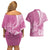 Personalised Polynesian Pacific Bulldog Couples Matching Off Shoulder Short Dress and Hawaiian Shirt With Pink Hawaii Tribal Tattoo Patterns LT7 - Polynesian Pride