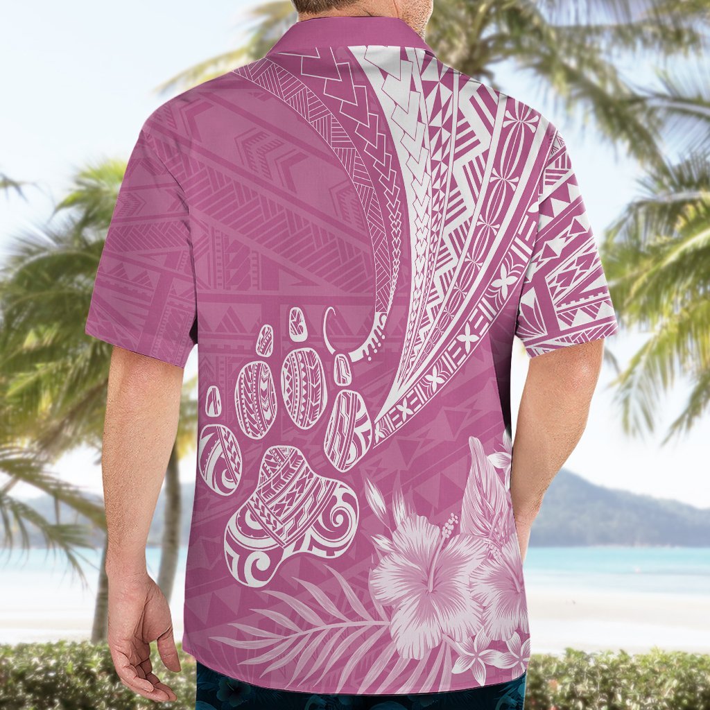 Personalised Polynesian Pacific Bulldog Hawaiian Shirt With Pink Hawaii Tribal Tattoo Patterns LT7 - Polynesian Pride