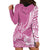 Personalised Polynesian Pacific Bulldog Hoodie Dress With Pink Hawaii Tribal Tattoo Patterns LT7 - Polynesian Pride